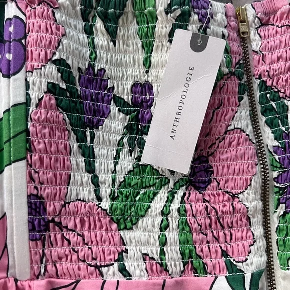 NWT Banjanan Anthropologie Women's Strapless Top Floral Spring Medium Sweetheart - Picture 5 of 10